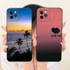 For iPhone 11 Pro Max Fashion Dusk Beach Painting Phone Case For iPhone11 11Pro 11ProMax Soft Silicone Covers Bumpers