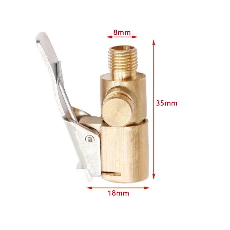 1/2/4pcs Car Tire Air Chuck Inflator Pump Valve Connector Clip-on Adapter Car Brass 6mm 8mm Tyre Wheel Valve For Inflatable Pump Valve Stems 1
