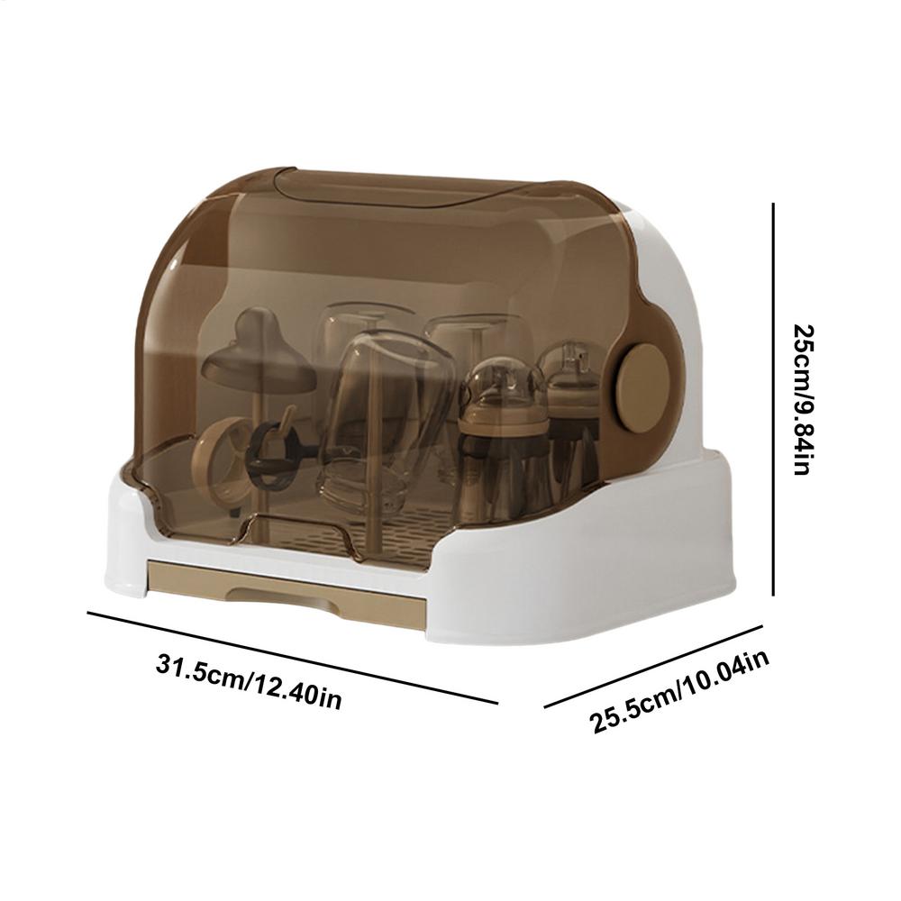 new Portable Baby Bottle Drying Rack & Organizer - Dustproof Storage Container With Removable Drip Tray, Feeding Accessories