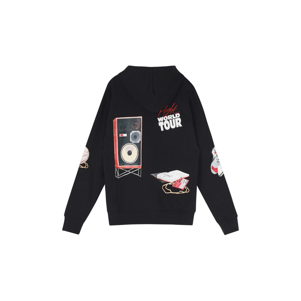 Jordan Мужская толстовка с карманом-кенгуру и принтом алфавита, черные топы DQ8044-010