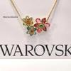 Shi Family Ldyllia Flower Pendant Necklace, Open Ring, and Elegant Colored Earring Set