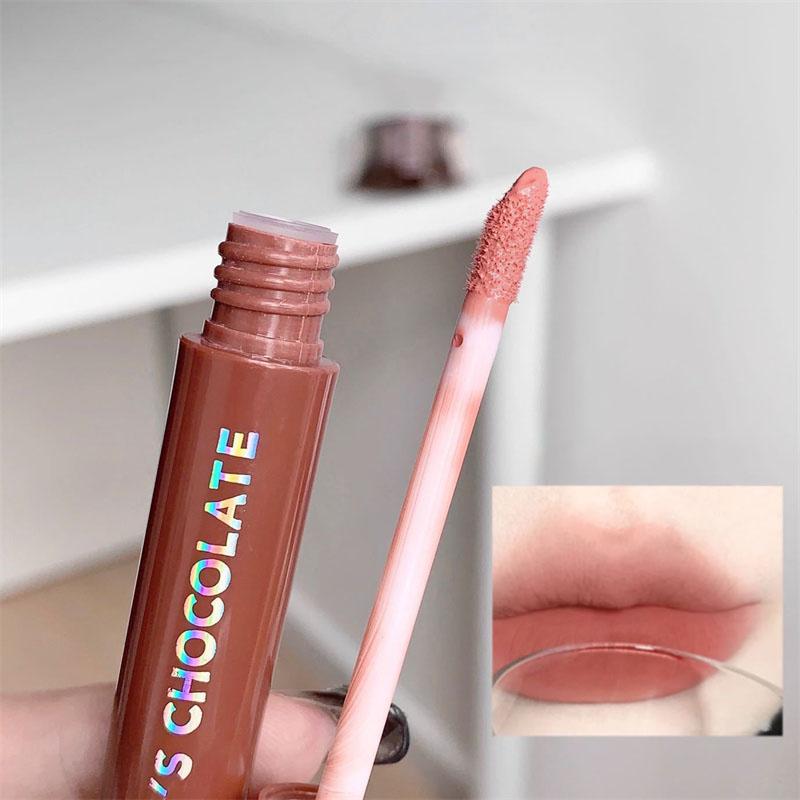 Five Chocolate Color Lip Glaze Set Matte Matte Non-fading Lipstick Suitable for Female Students