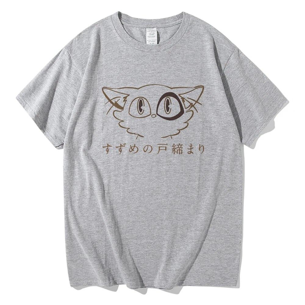 Футболка Suzume No Tojimari унисекс/женская эстетическая графика Kawaii Cat Daijin футболки унисекс аниме Unisexga большие хлопковые футболки унисекс