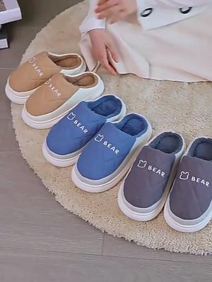 Водонепроницаемые нескользящие хлопковые зимние тапочки для пар - теплая домашняя обувь для женщин