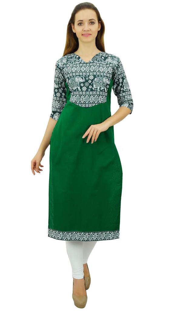 Phagun Женская хлопковая дизайнерская черная туника Kurta Ethnic с рукавами 3-4 Kurta-10