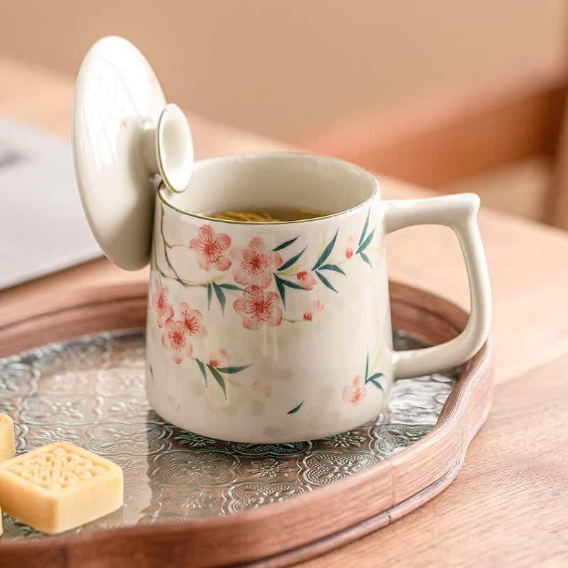 Керамическая кружка VAKADA для офиса и чая с крышкой