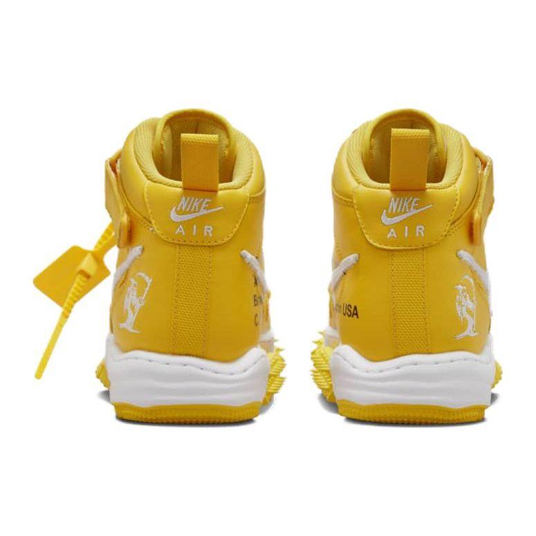 Off-White x Nike Air Force 1 Mid SP Кожа Varsity Maize Унисекс Кроссовки Желтый DR0500-101