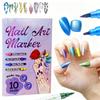 10-colour Nail Art Graffiti Pen Double-ended Acrylic Nail Paint Pens Nail Art Markers  DIY Nail Art