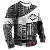 Men‘s Long Sleeve Mechanic Graphic 3d Print Top Autumn Vintage Casual Sports T-shirts