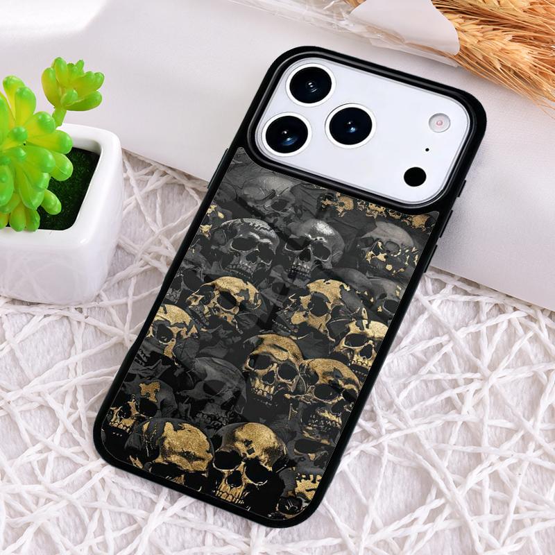 Винтажный Чехол для Телефона с Черепами Ударопрочный для iPhone 17 Air 16e 15 11 12 14 13 Pro Max Чехол Coque