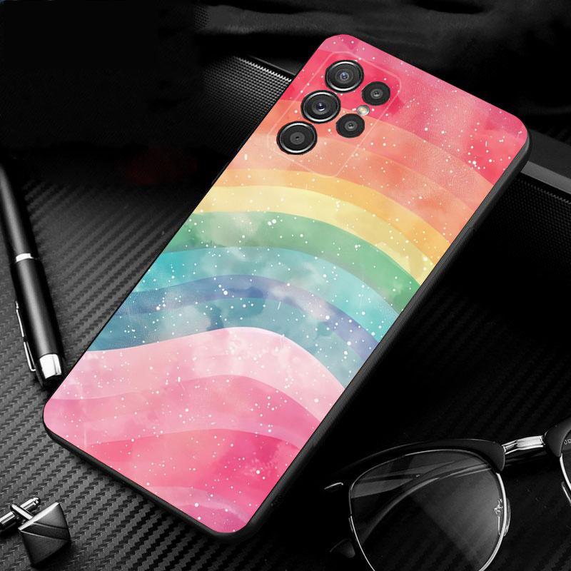 Phone Case For Samsung Galaxy S25 S24 S23 S22 S21 Ultra S24 S23 S22 S21 S25 Plus S24 S25 FE Rainbow clouds