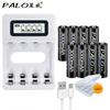 PALO LCD USB Smart Battery Charger for Ni-MH Ni-CD AA AAA Rechargeable Battery 3000mAh Ni-MH 1.2V AA Rechargeable Batteries Charging Kit Battery