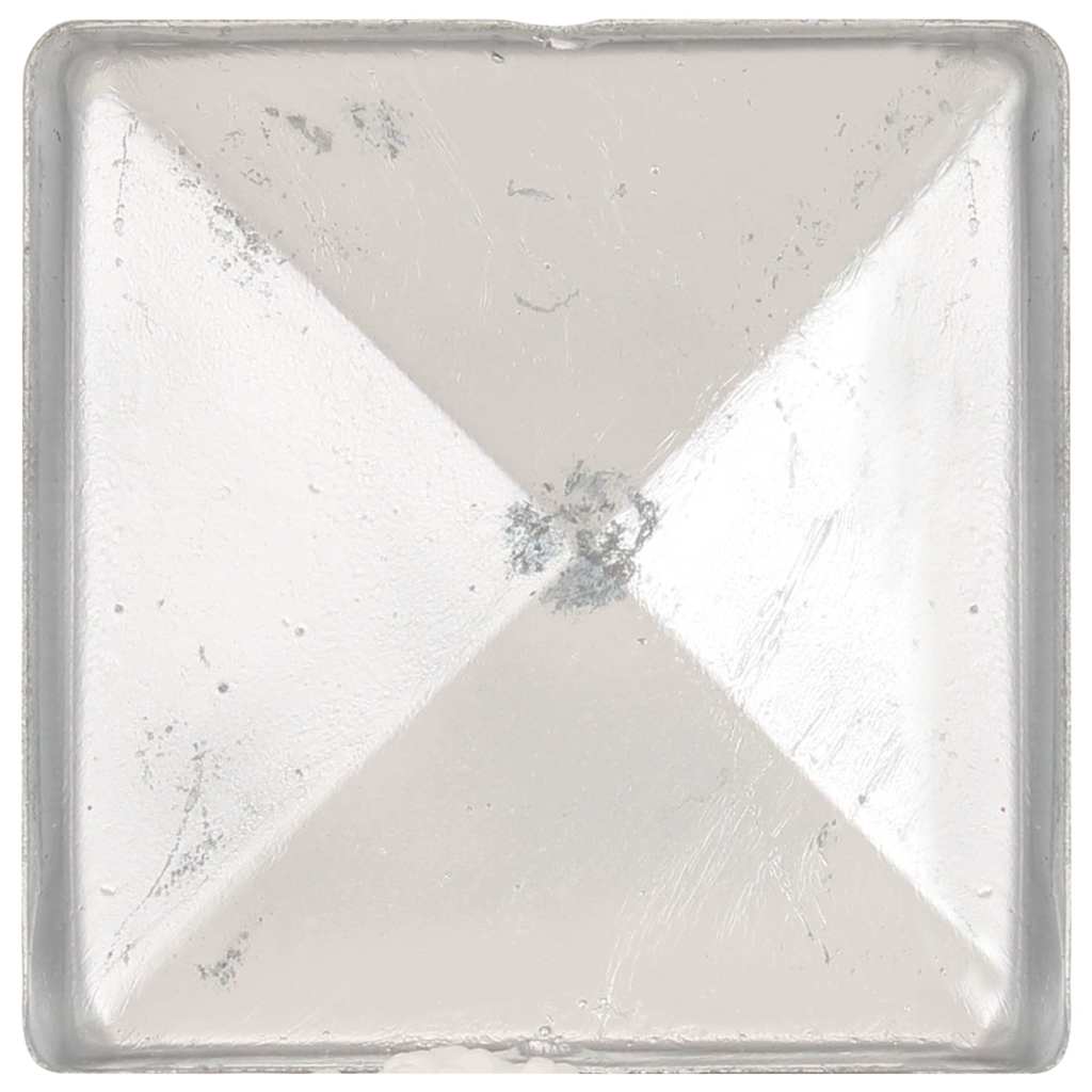 Post Caps 6 Pcs Pyramid Galvanized Metal 81 x 81 mm