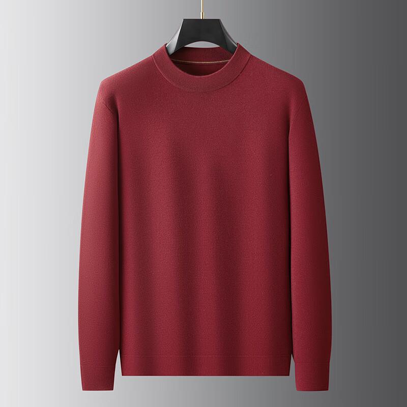 Dibinzhe Men's Plus Size Round Neck Knit Sweater