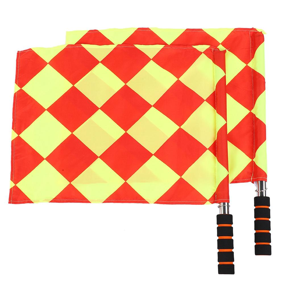 2Pcs Bag Soccer Football Referee Sport Match Linesman Flag with Storage Bag
