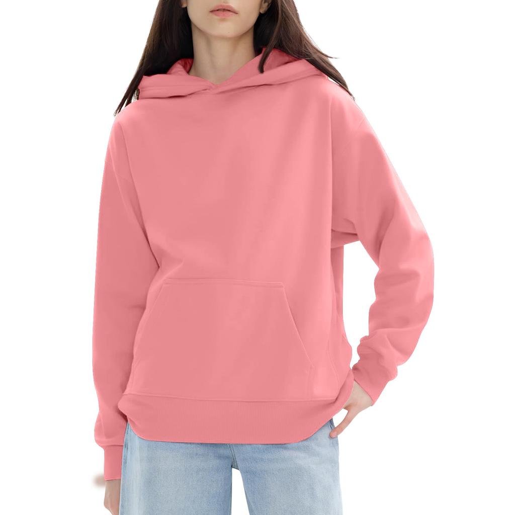 Женские модные повседневные универсальные повседневные толстовки с круглым вырезом, однотонные топы с длинными рукавами