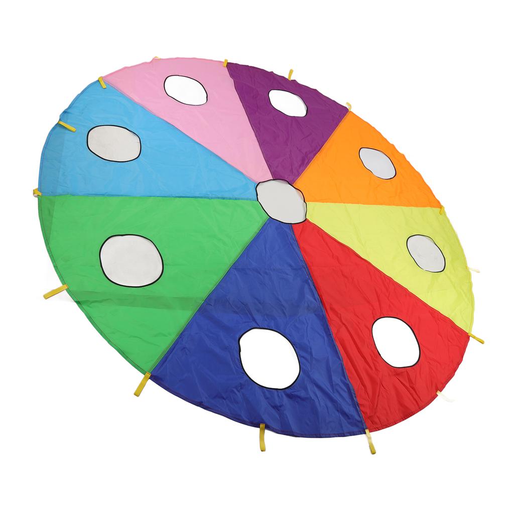 Kids Umbrella Parachute Play Set 9 Holes Round Shape Inflatable Stick Mole Pounding Game for