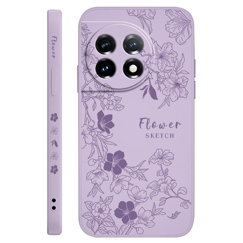 Line Morning Glory Phone Case For Oneplus 13 13R 12 12R 11 11R 10 10R 10T 9R 9RT 9 8T 8 7 7T Pro 5G Liquid Silicone Cover