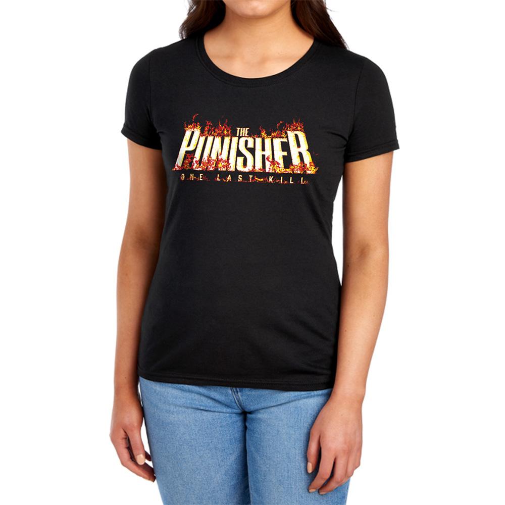 The Punisher: One Last Kill Womens/Ladies Fire Logo Fitted T-Shirt