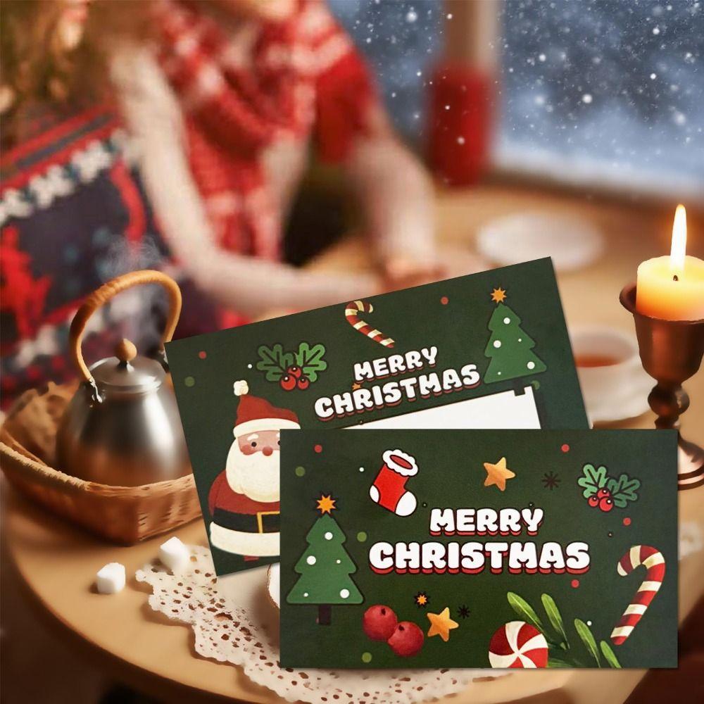 50 Pcs Santa and Tree Designs Christmas Scratch Off Cards Opaque Coating Raffle Ticket  Party Games