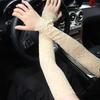 Летние солнцезащитные перчатки с ледяными кружевными рукавами для вождения, блокирующие ультрафиолетовые лучи, рукава