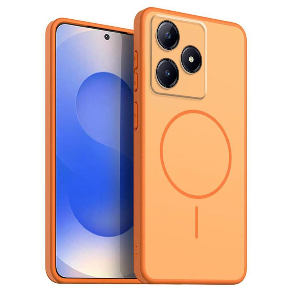 Однотонный матовый чехол из ТПУ для realme C65s, C63, C61, Note 80, 70, 60x, 60 с декоративным кольцом в стиле MagSafe