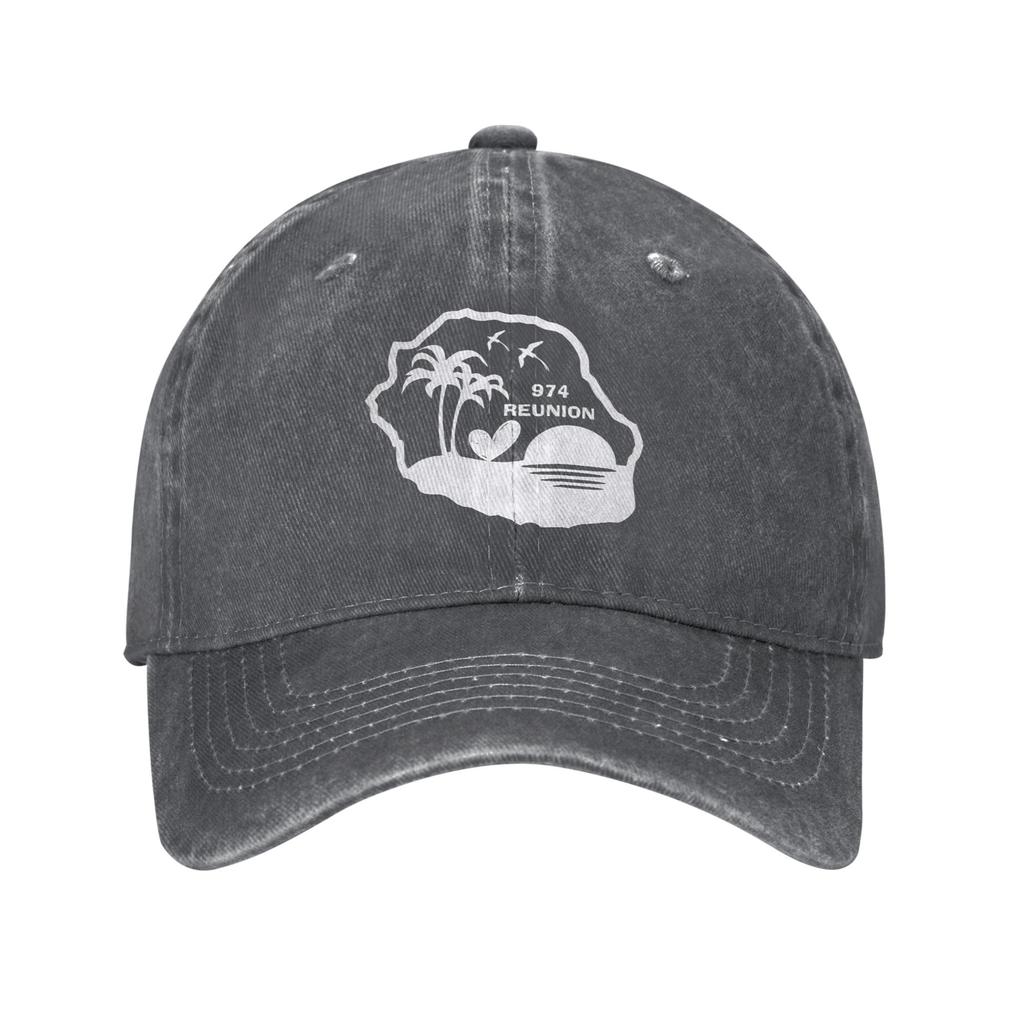 974 Reunion Island Denim Fabric Cap Casual Baseball Caps Adjustable Hat Summer Unisex Baseball Hats