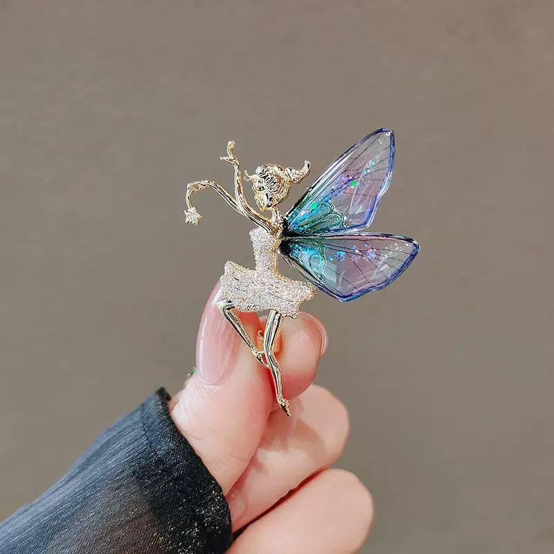 Легкая роскошная брошь-бабочка в виде феи, высококачественная женская антибликовая пряжка, аксессуары для корсажного костюма Niche Design