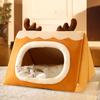 Triangle Elk Cat House Autumn and Winter Warm Cat House Winter Cat House Tent Dog House Canopy Christmas Pet Supplies