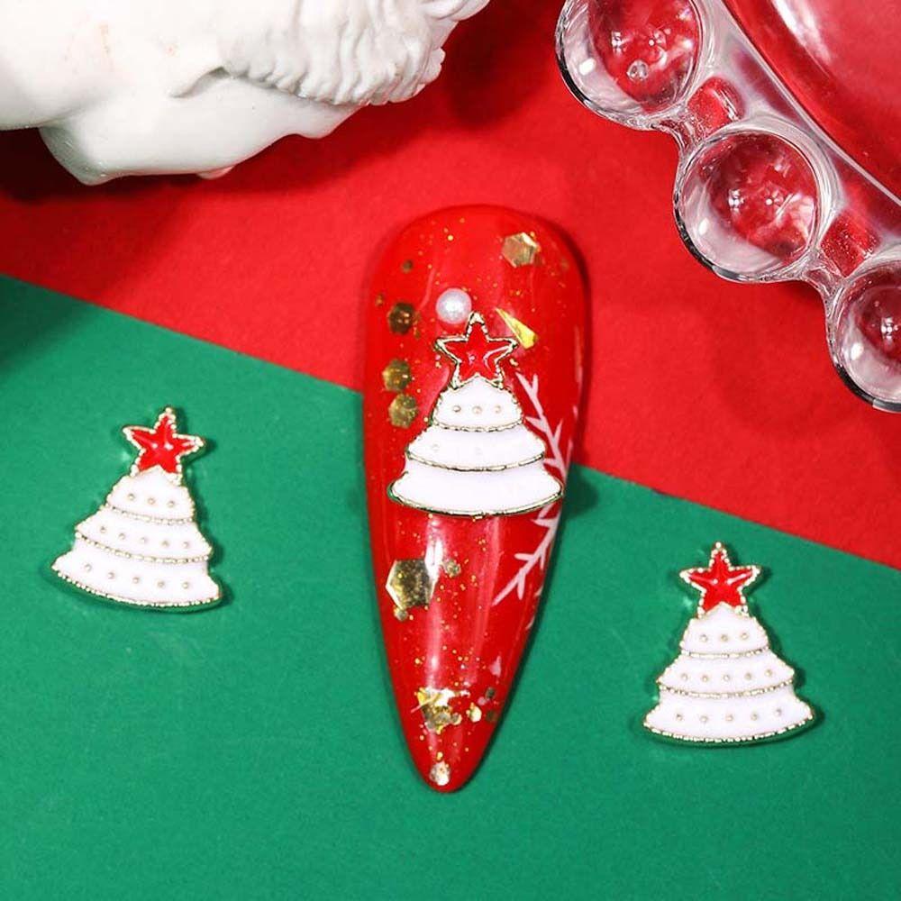10 шт./компл. Рождественская елка, рождественские стразы для ногтей, рождественские аксессуары для ногтей, маникюрный салон