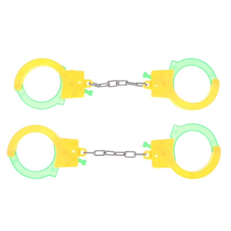 1 пара наручников, игрушка для детей, ролевые игры, наручники для ног, реквизит для вечеринок, драматических представлений, косплея, полицейского, костюма офицера полиции, игрушек для игры