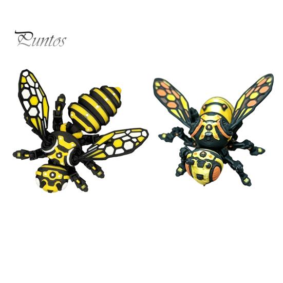Unique Shelf Display Item 3D Printed Articulated Bee Figure Toy, Keychain Ornament, Posable Mechanical Customizable Poseable Insect Figurine