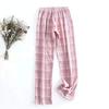 Checkered Soft Comfortable to the Perfect Gift for Day Size Women's Pajamas, Spring/Summer/Autumn/Winter, 100% Cotton, Pattern, V-Neck, Gauze, Touch,