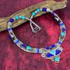 Turquoise, Lapis Lazuli Gemstone 925 Sterling Silver Necklace, Tibetan Silver Necklace Boho Necklace Handmade Tribal Nepali Necklace Gift For Wife