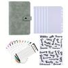 A6 Artificial Leather Button Closure Binder with Cash Envelope Pocket and Replacement Storage Bag, Perfect for Budgeting and Savings in Daily Life