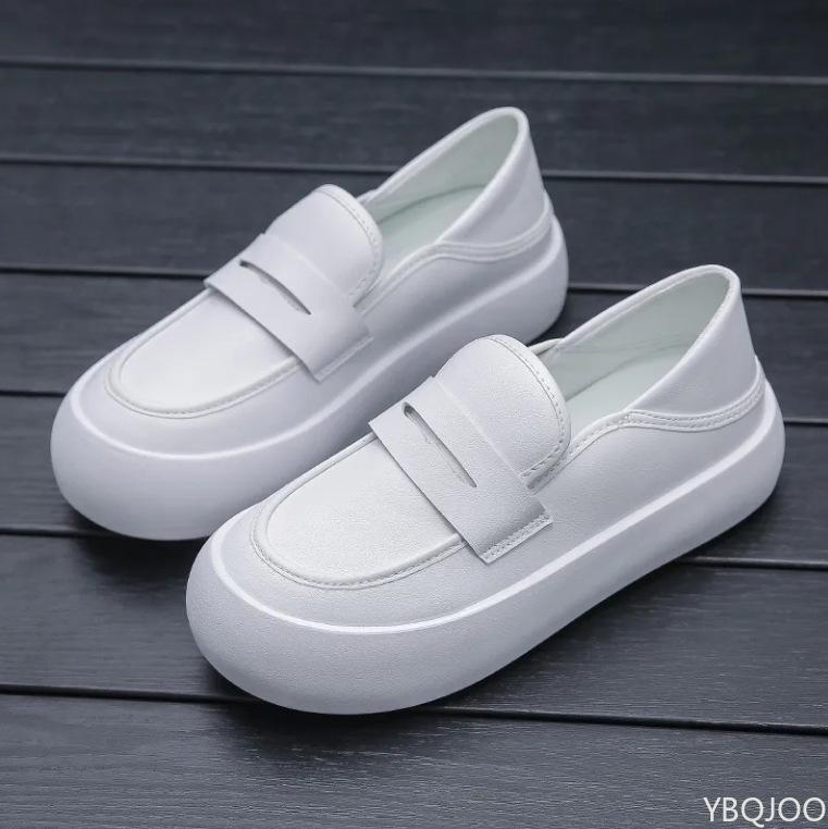 Fashion Women's Soft Sole White Breathable Non Tiring Foot Comfortable Non Slip Single Shoe Spring/summer New Casual Flat Shoes