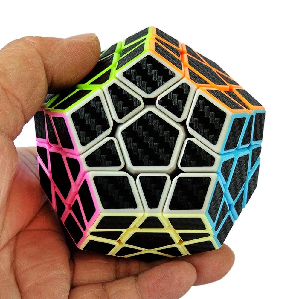 Megaminx 3x3 ZCUBE Puzle Cubo Megico Pentagon 3 By 3 Z-CUBE Megamix Magic Cube Stickerless Carbon Fiber Z CUBE Puzzle Black Side