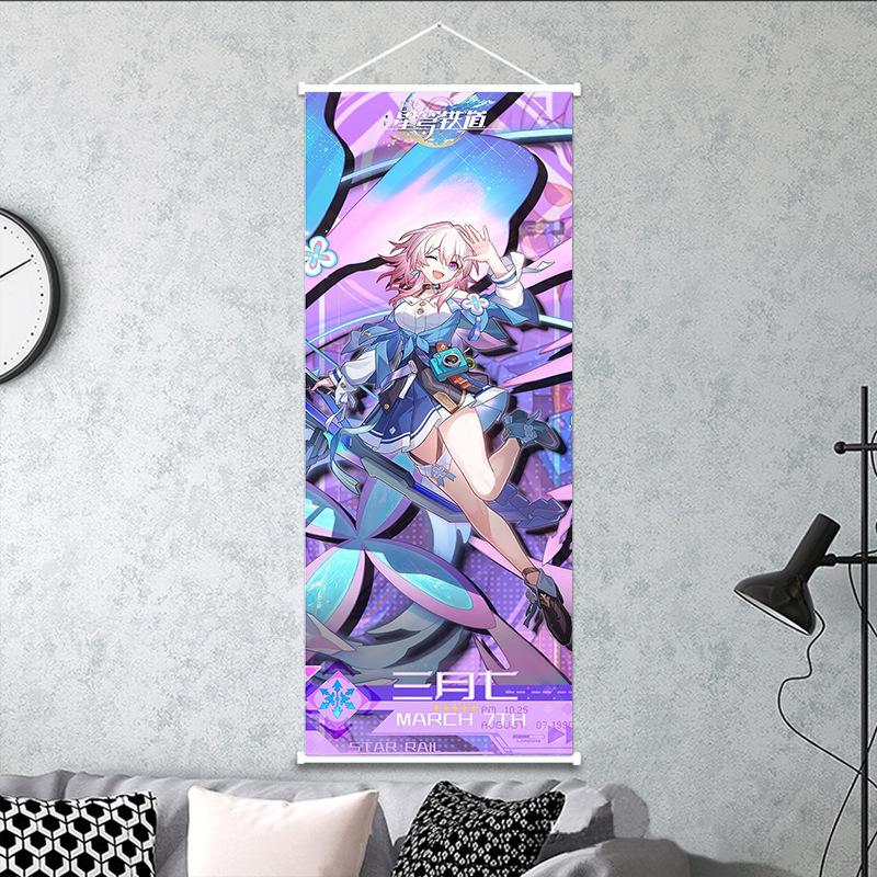 25x75 см Honkai Star Rail подвесная картина Kafka DanHeng персиковая кожа декоративный свиток