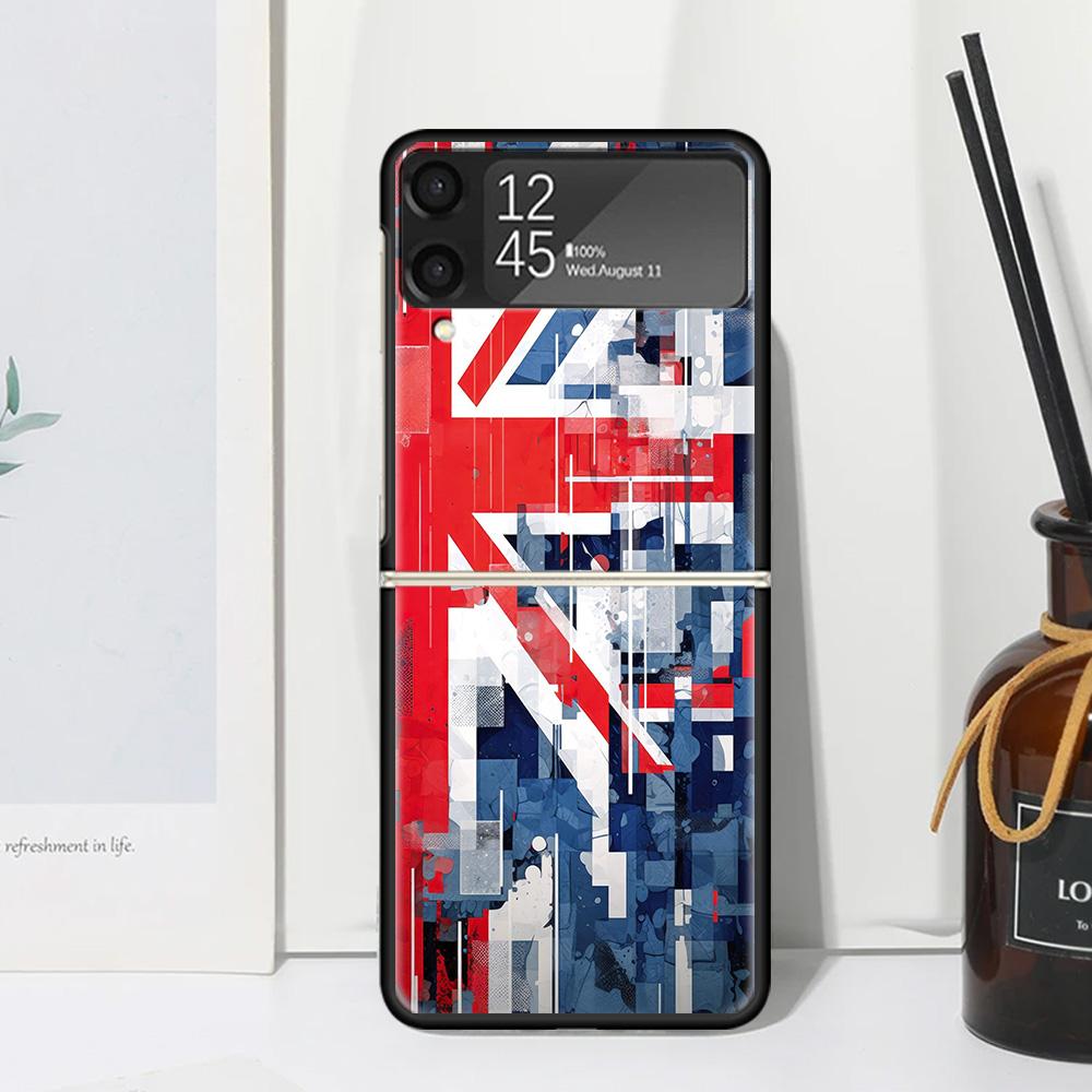 Чехол для телефона Union Jack Англия Флаг Великобритании Для Samsung Galaxy Z Flip 7 Flip7 Zflip 6 Flip6 5 Flip5 4 Flip4 3 Flip3 5G Fundas Черный Co