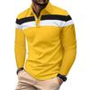 New Sweatwear Men's Long Sleeve Lapel Breathable Shirts for Men Polo Homme Basic Large Top Splice Polo T Shirt for Men