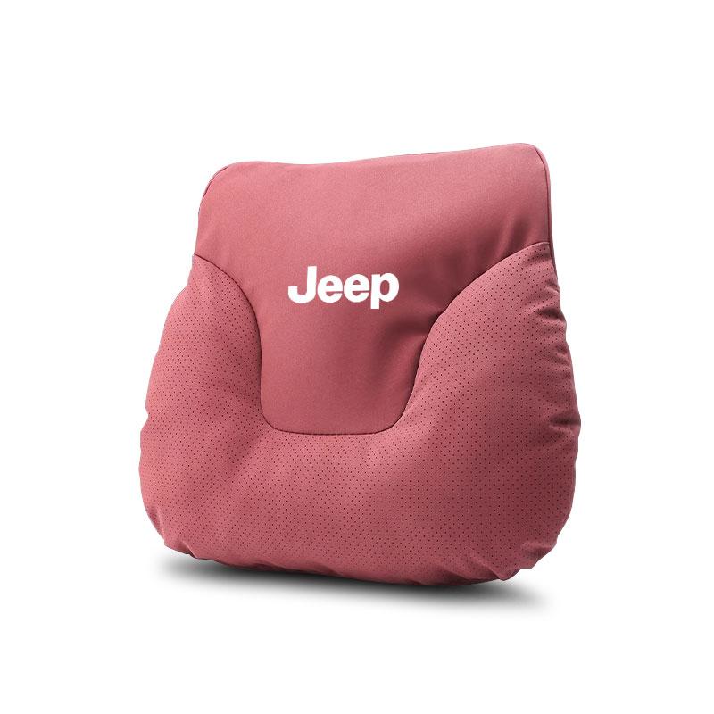Suede Car Soft Headrest Neck Support Seat Waist Pad Lumbar For Jeep Grand Cherokee Wrangler Gladiator Compass Renegade Wagoneer ALO1