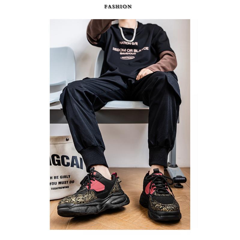 Men S Breathable Thick Sole Casual Running Sneakers Trendy Dad Shoes
