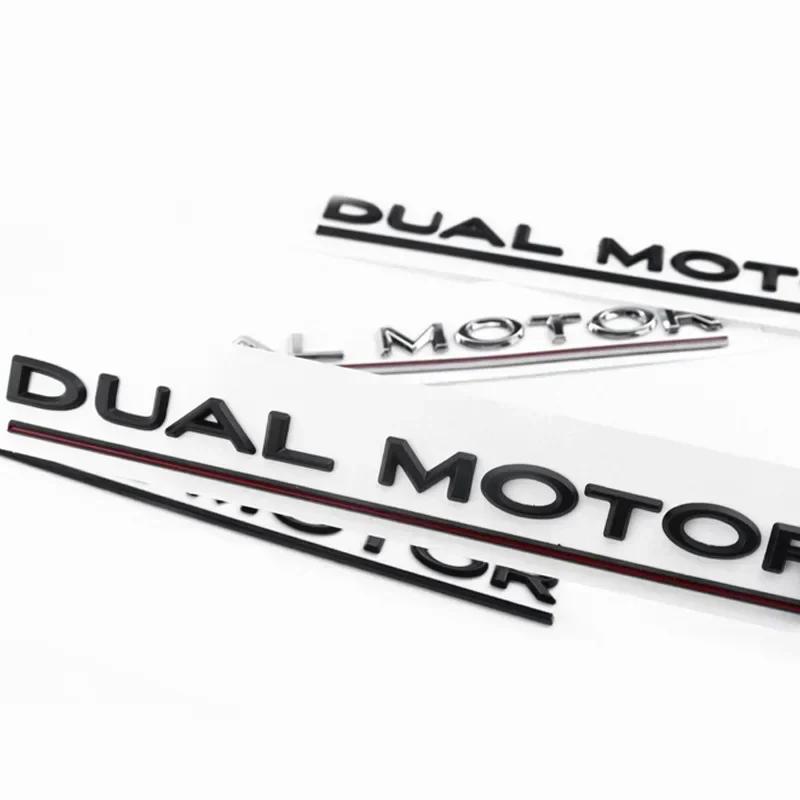 ABS Dual Motor Letters Rear Boot Tailgate Trunk Logo Emblem Badge Car Sticker Decal for Tesla Model 3 Model X Model S Y NH1