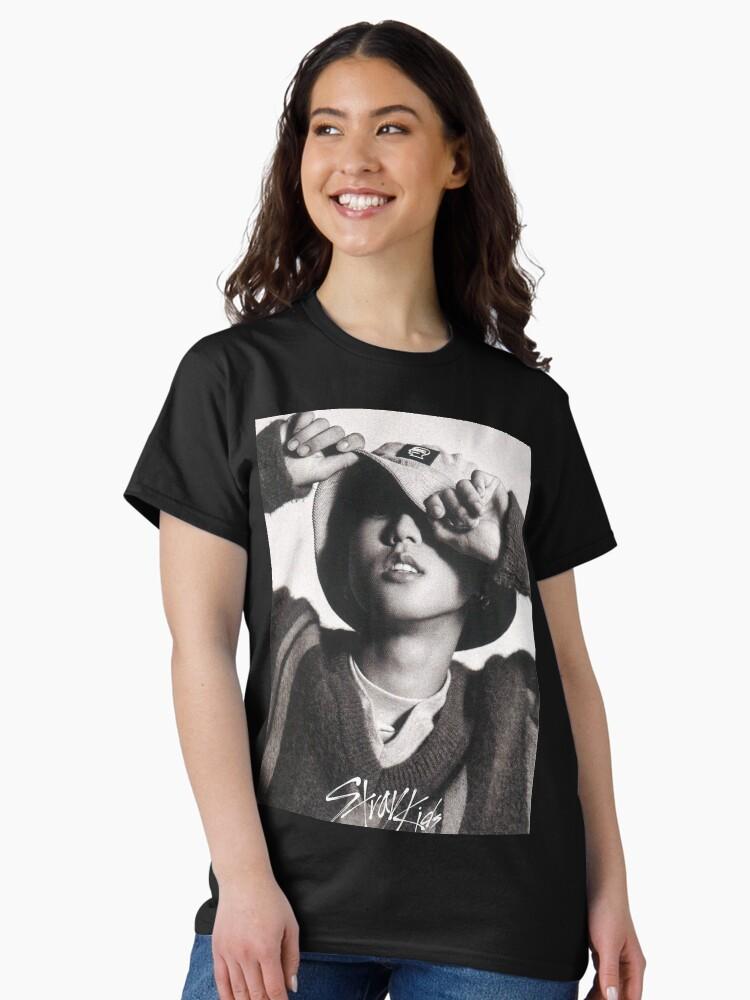 Han Black and White hot photoshoot sexy Stray Kids members poster skz kpop Classic T-Shirt