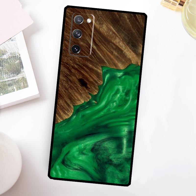 Гибридный чехол для телефона из дерева и смолы для Samsung Galaxy S23 S24 Ultra S22 S20 S21 FE Note 20 10 S8 S9 S10 Plus