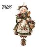 Pastoral Holiday Party Supplies Handmade Good Luck Granny Ornament, Vintage Winter Grandma Hanging Charm Christmas Ornaments with Basket, Sentimental
