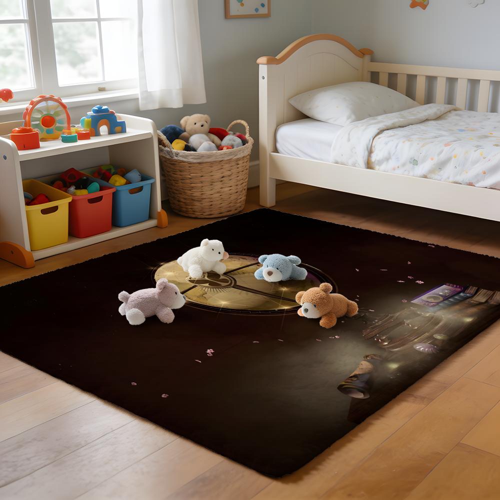 Floor Mat Soft Flannel Rug Non Slip Absorbent Mat for Bathroom Bedroom Home Decor Bee Botanical
