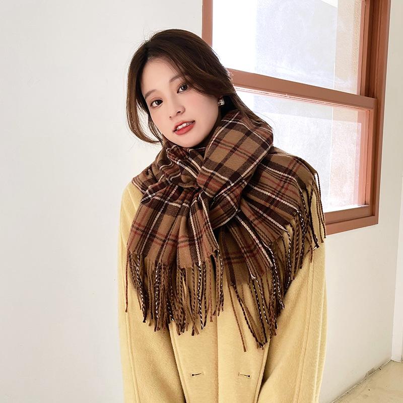 Imitation Cashmere Scarf Women's 2025 New Sweet Medium and Long Scarf Shawl Autumn and Winter Warm Scarf Women