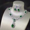 Hot New Luxury Pendant Necklace Female Earrings Set Imitation Moissanite Diamond Explosion Flash  Jewelry Set