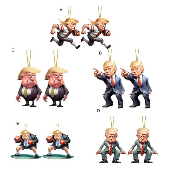 2 шт. подвеска для автомобиля Трампа 2D акриловые украшения Трампа внутренние настенные украшения для рождественской елки